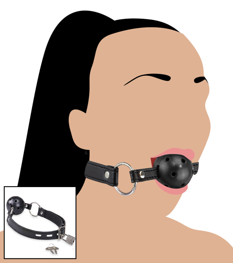 BDSM ball gag with Lock